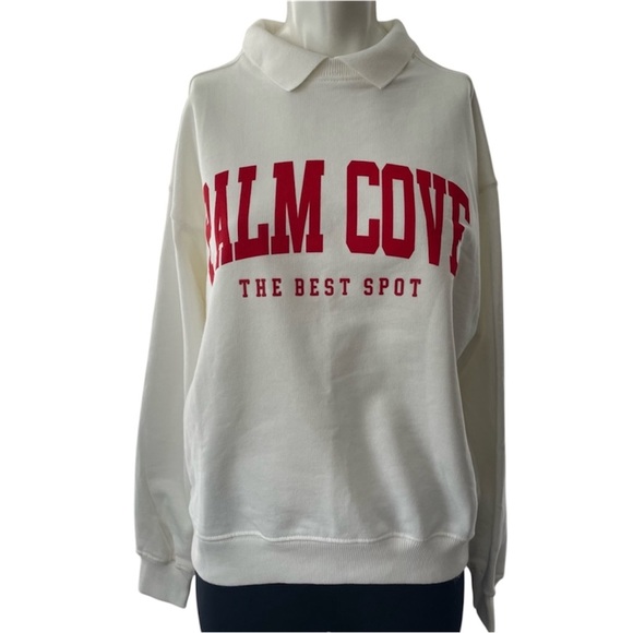 Zara Tops - ❤️ZARA White Sweatshirt w/ Red Print, NWOT, Small adult/EUR Size 13-14 big kids.